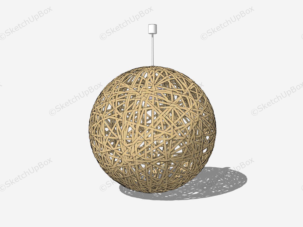 Bamboo Globe Pendant Light sketchup model preview - SketchupBox