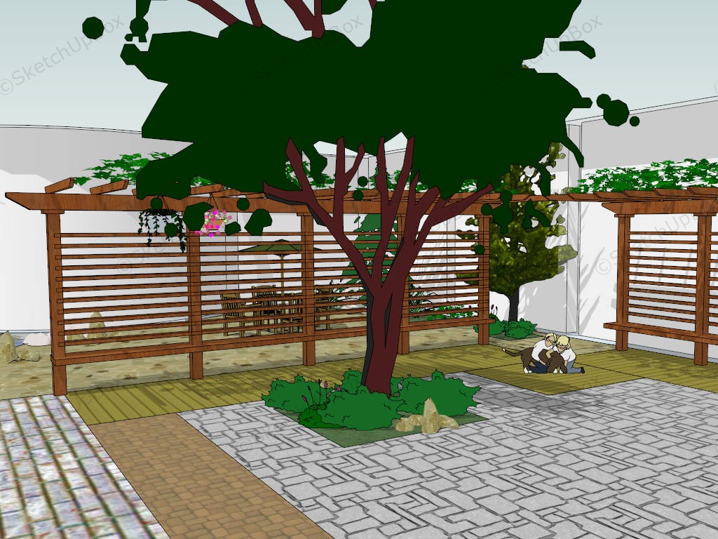 Backyard Pergola Design Ideas sketchup model preview - SketchupBox