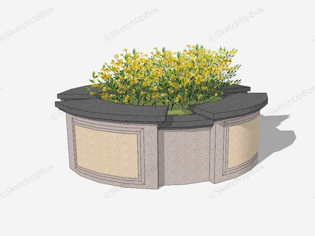 Circular Raised Bed For Front Yard sketchup model preview - SketchupBox
