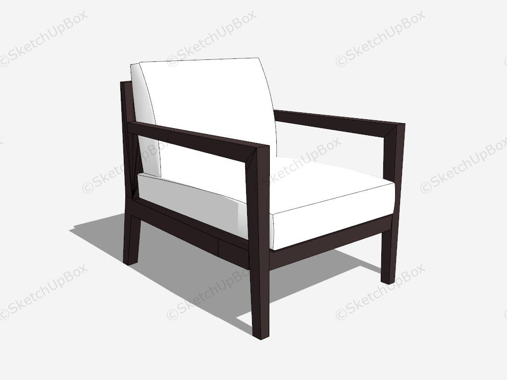 Classic Wood Club Chair sketchup model preview - SketchupBox