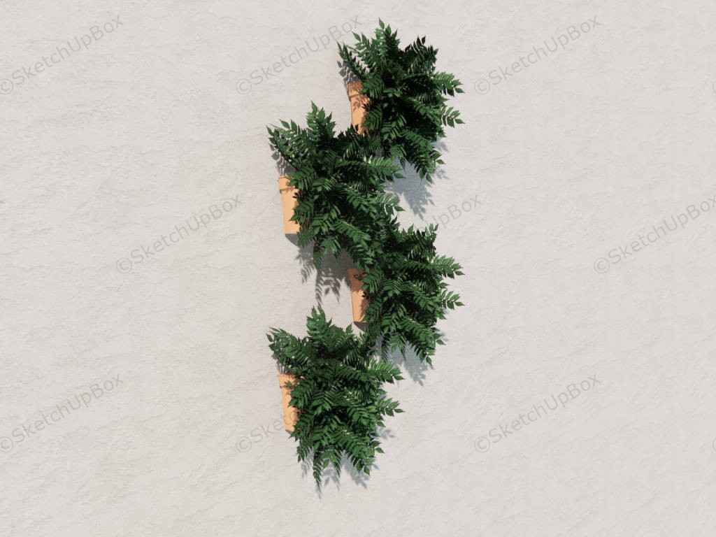 Outdoor Wallscape Planters sketchup model preview - SketchupBox