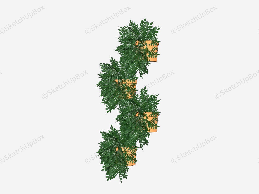 Outdoor Wallscape Planters sketchup model preview - SketchupBox