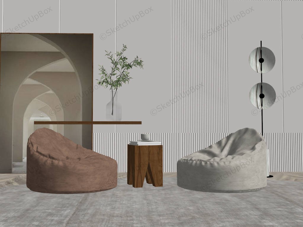 Bean Bag Living Room Set sketchup model preview - SketchupBox