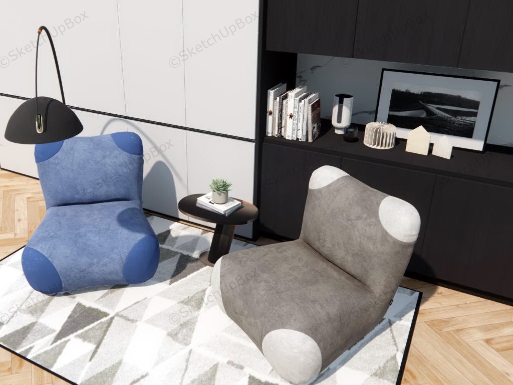 Bean Bag Sideboard Living Room sketchup model preview - SketchupBox