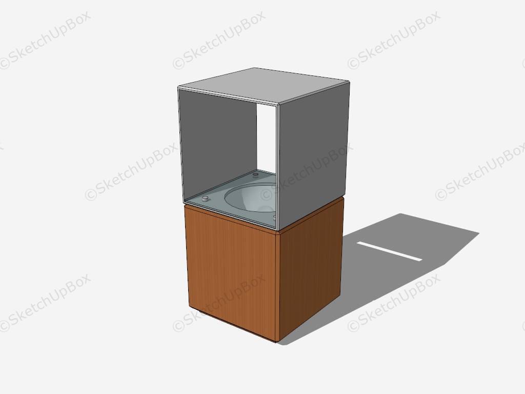 Wooden Cube Floor Lamp sketchup model preview - SketchupBox