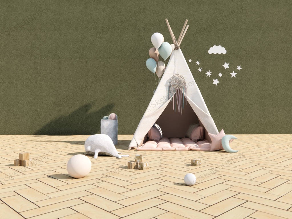 Indoor Play Tent For Girl sketchup model preview - SketchupBox