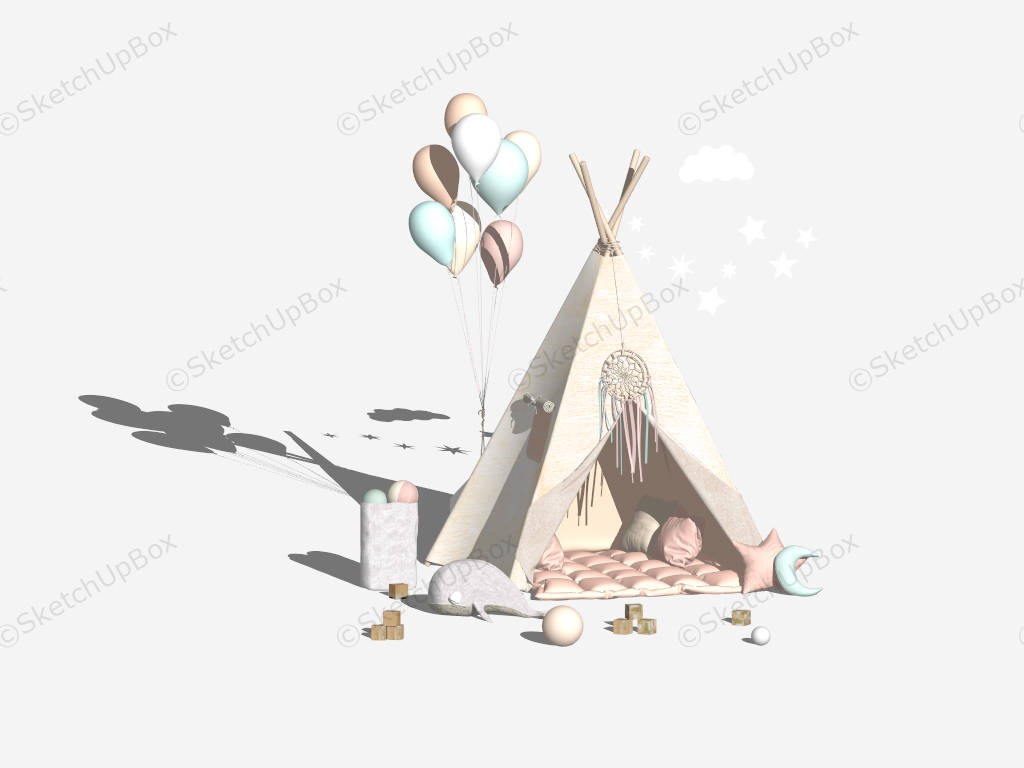 Indoor Play Tent For Girl sketchup model preview - SketchupBox