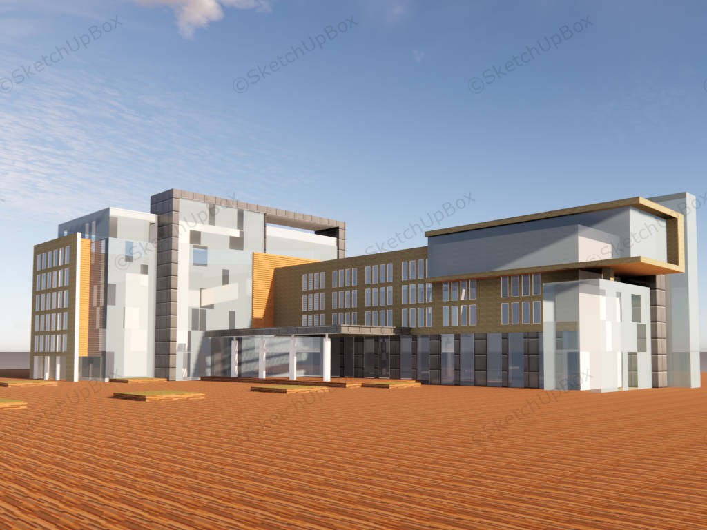 Corporate Office Exterior sketchup model preview - SketchupBox