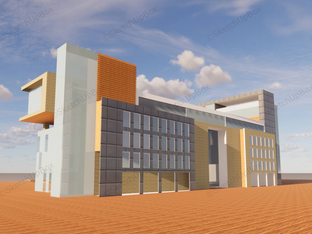 Corporate Office Exterior sketchup model preview - SketchupBox