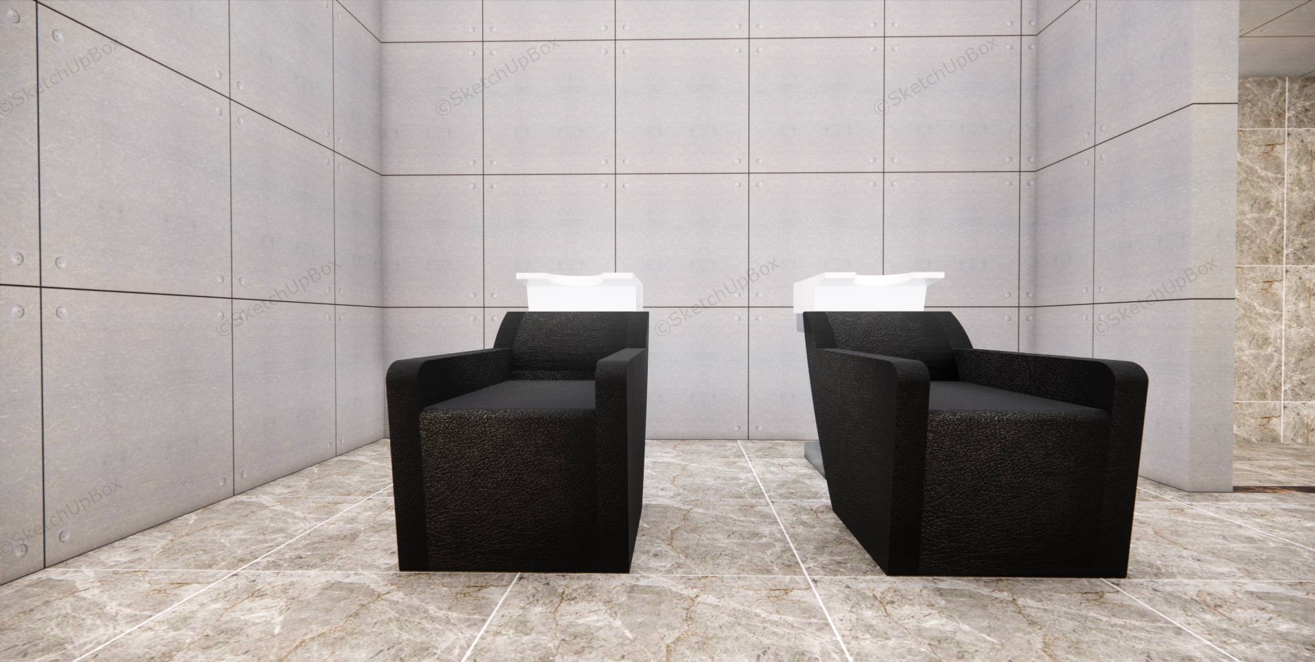 Small Hair Salon Design Ideas sketchup model preview - SketchupBox