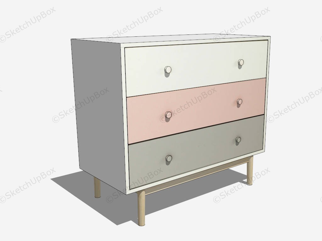 Modern Wood Dresser sketchup model preview - SketchupBox