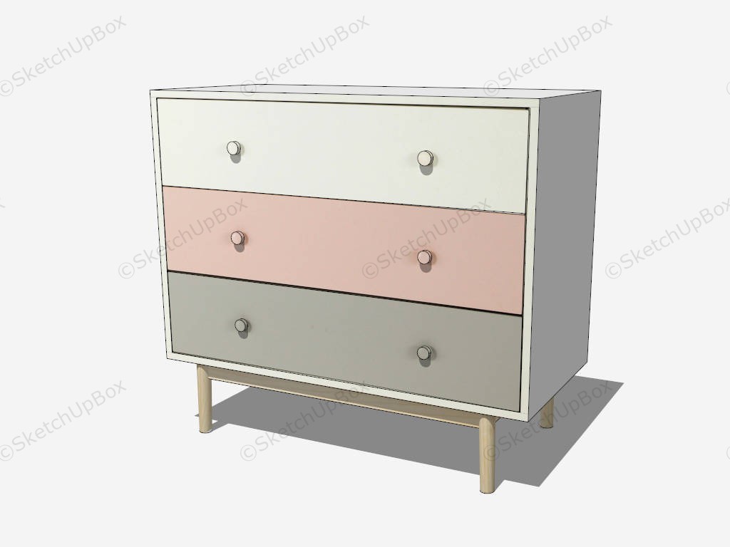 Modern Wood Dresser sketchup model preview - SketchupBox