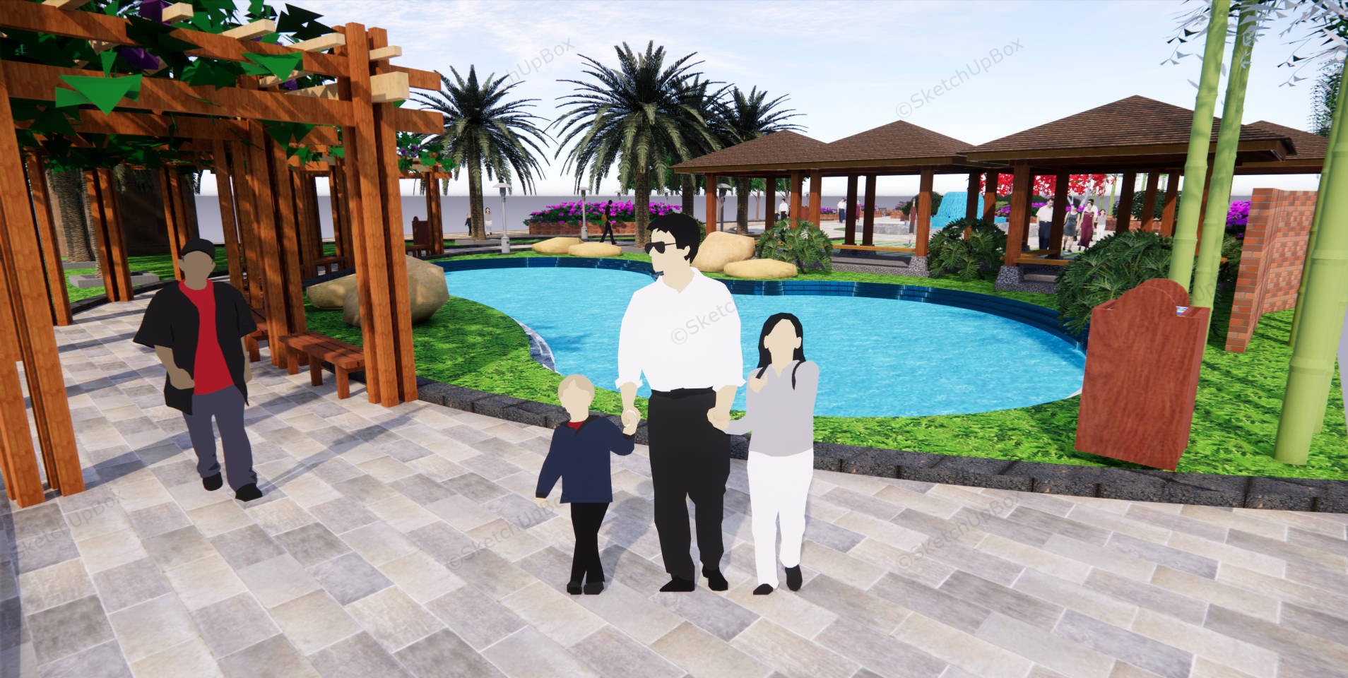 Street Garden Park Idea sketchup model preview - SketchupBox
