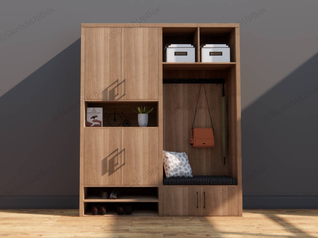 Entryway Storage Cabinet sketchup model preview - SketchupBox