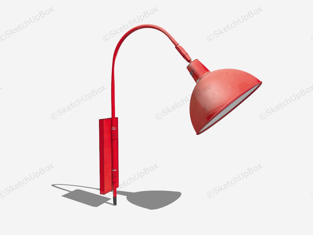 Red Gooseneck Sconce Light sketchup model preview - SketchupBox