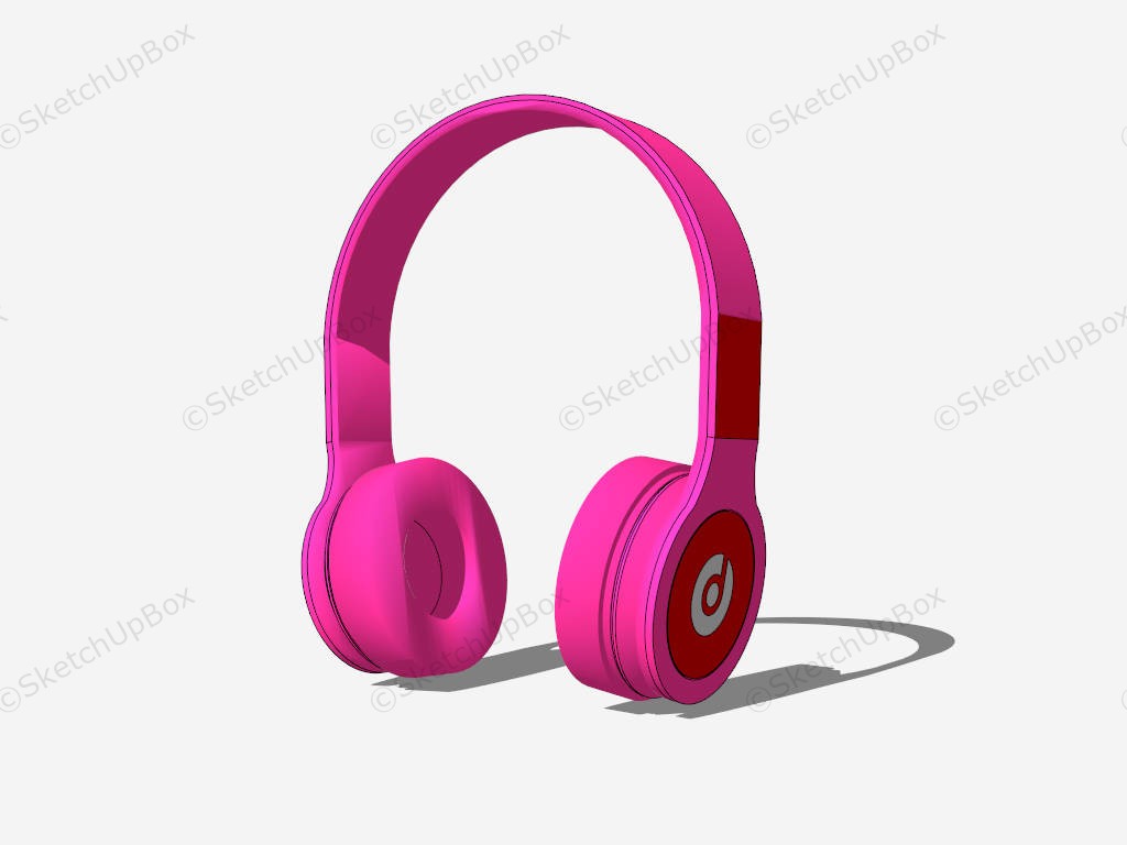 Pink Headphone sketchup model preview - SketchupBox