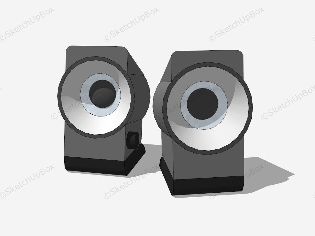 Small Computer Speakers sketchup model preview - SketchupBox