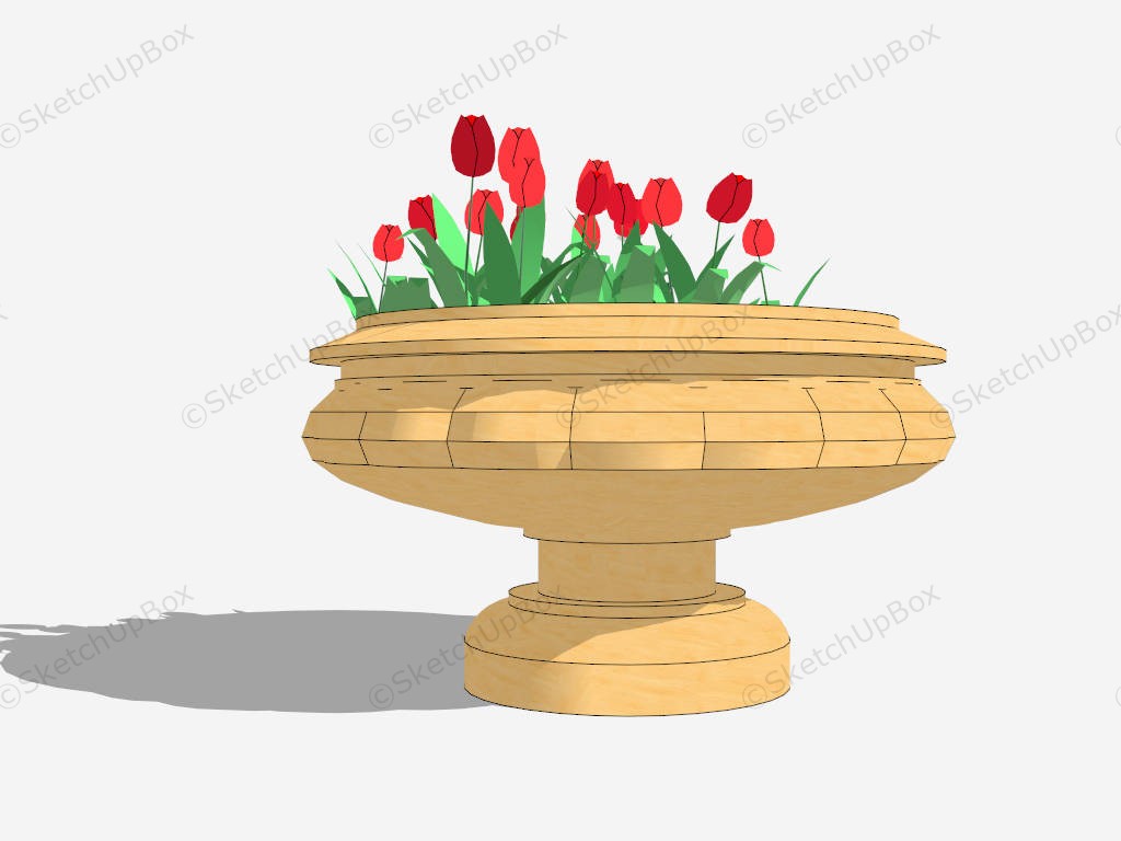 Large Garden Urn Planter sketchup model preview - SketchupBox