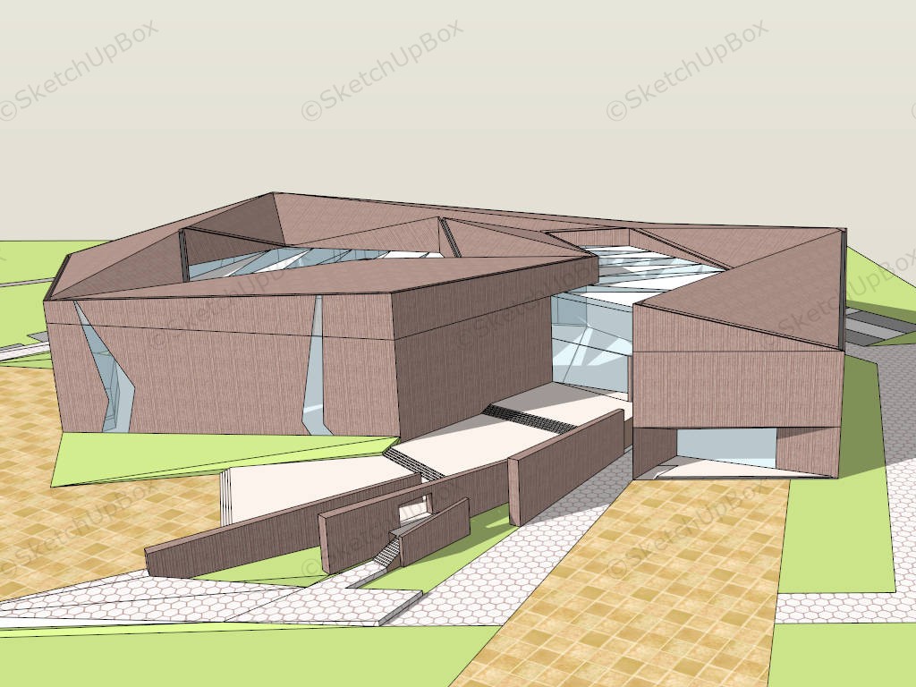 Cultural Center Concept Design sketchup model preview - SketchupBox
