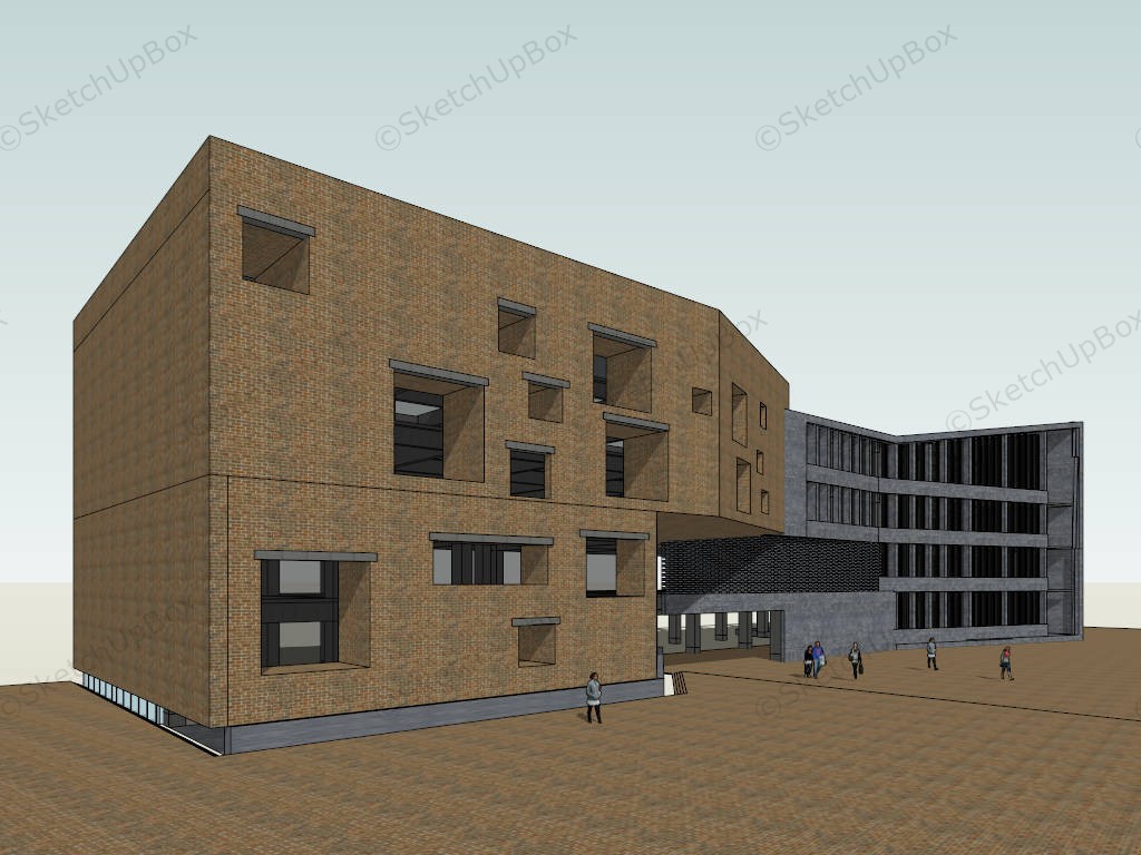 Modern Library Exterior Design sketchup model preview - SketchupBox