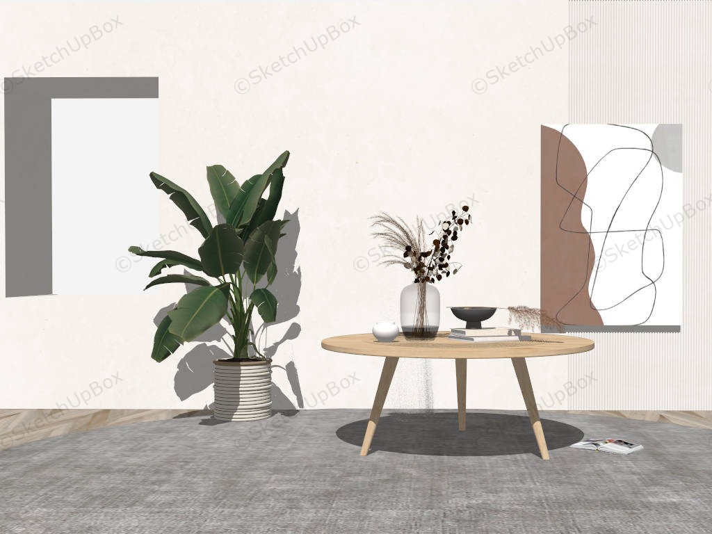 Round Coffee Table Living Room sketchup model preview - SketchupBox