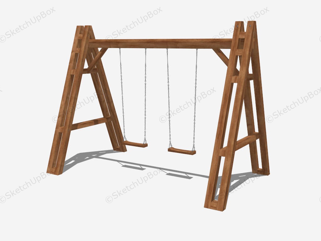 A Frame Wooden Swing Set sketchup model preview - SketchupBox