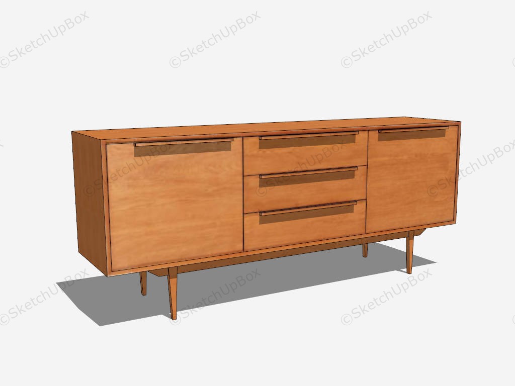 TV Cabinet With Doors sketchup model preview - SketchupBox
