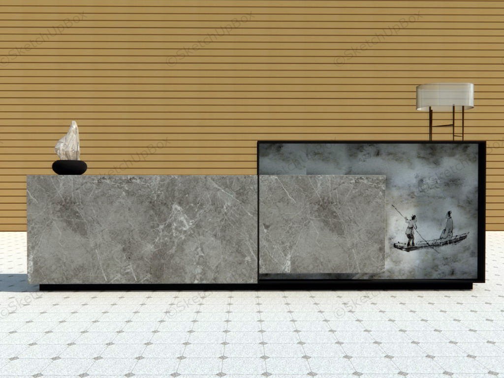 Chinese Style Retail Store Reception Desk sketchup model preview - SketchupBox