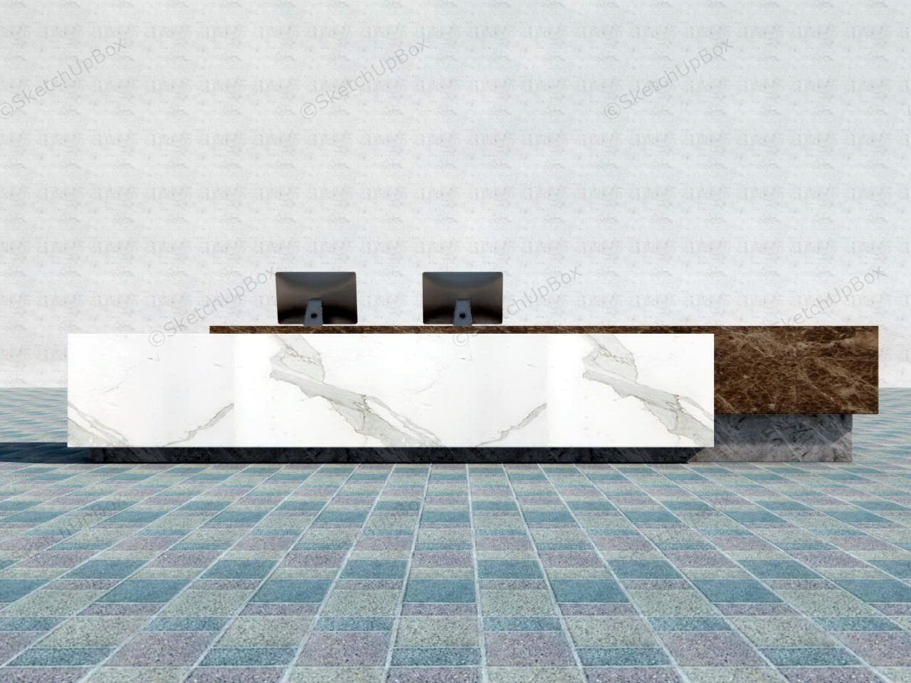 Hotel Reception Desk Design Idea sketchup model preview - SketchupBox
