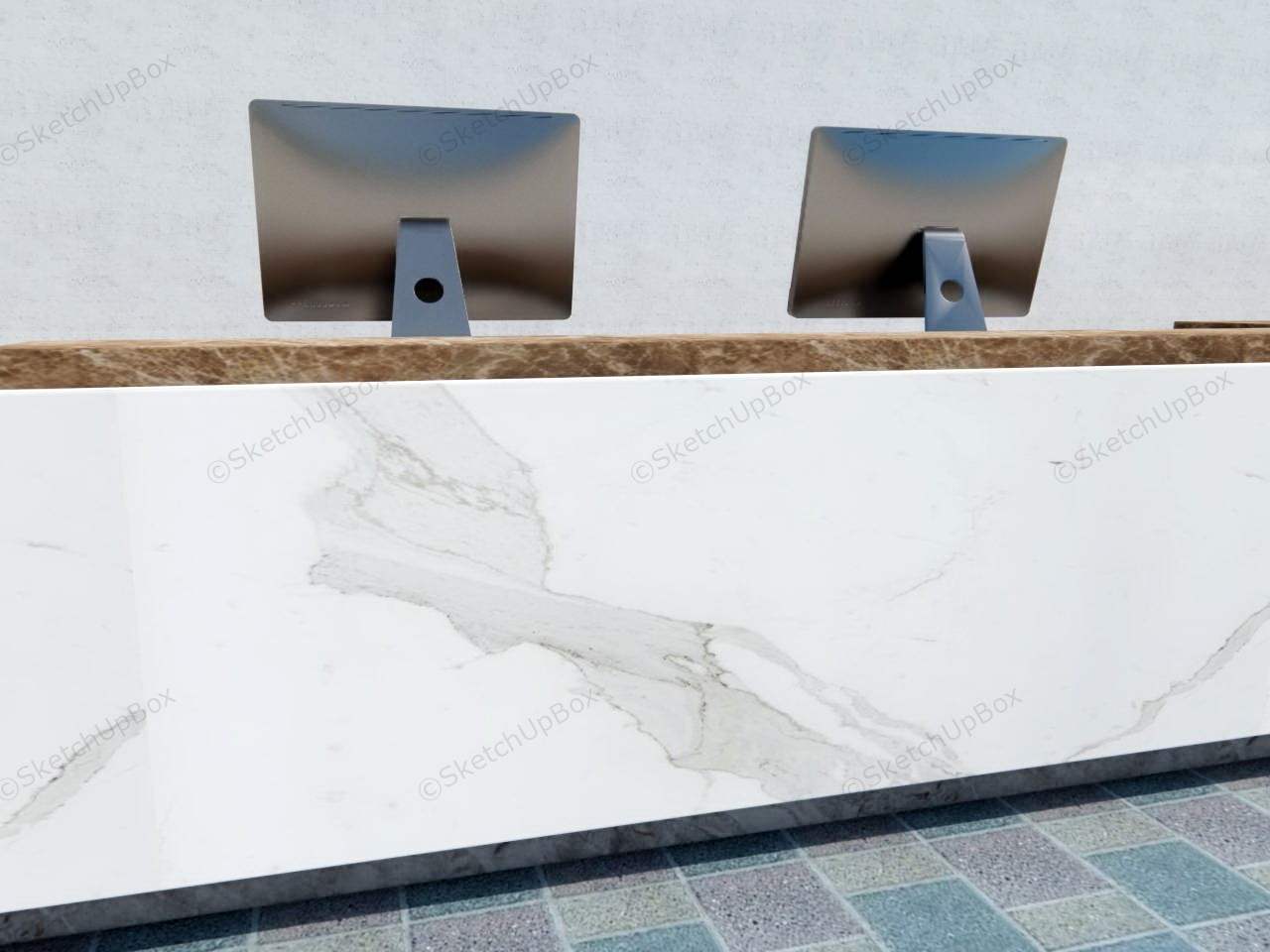 Hotel Reception Desk Design Idea sketchup model preview - SketchupBox