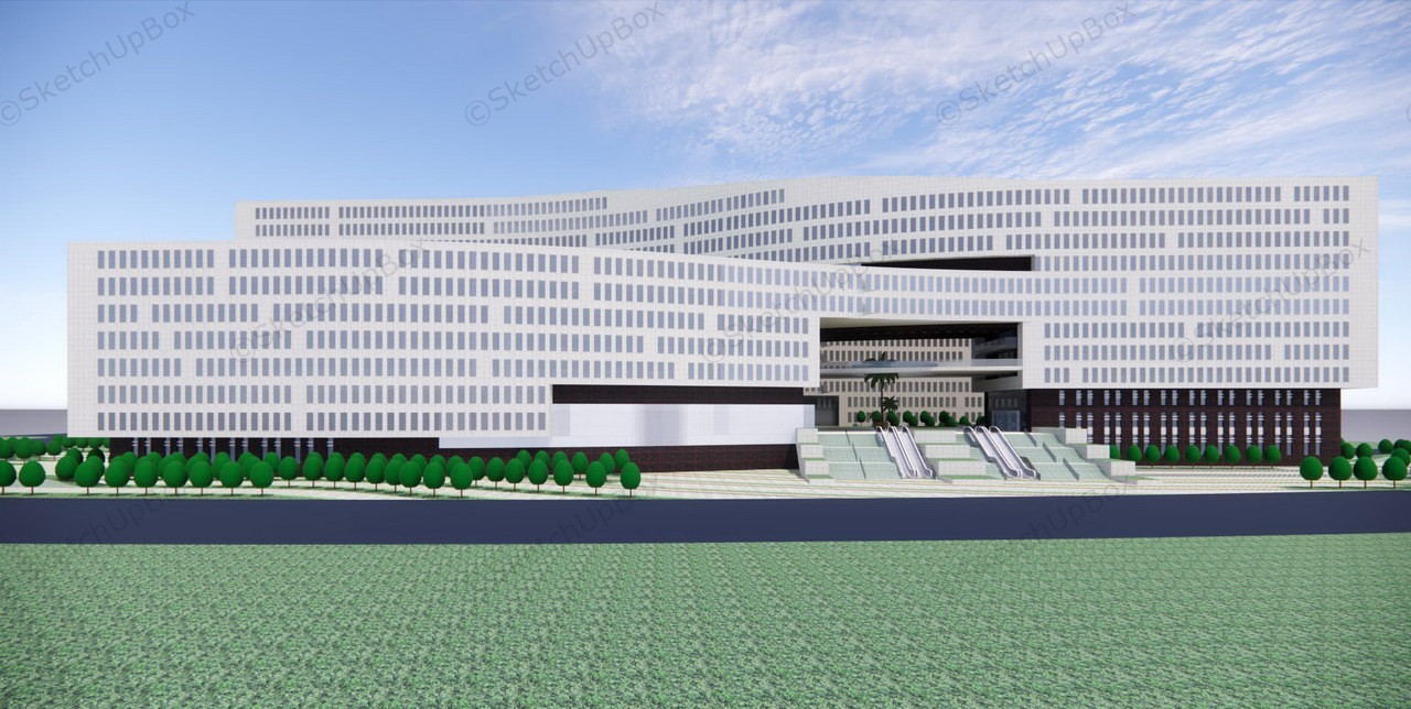 Modern Office Exterior Building Concept sketchup model preview - SketchupBox