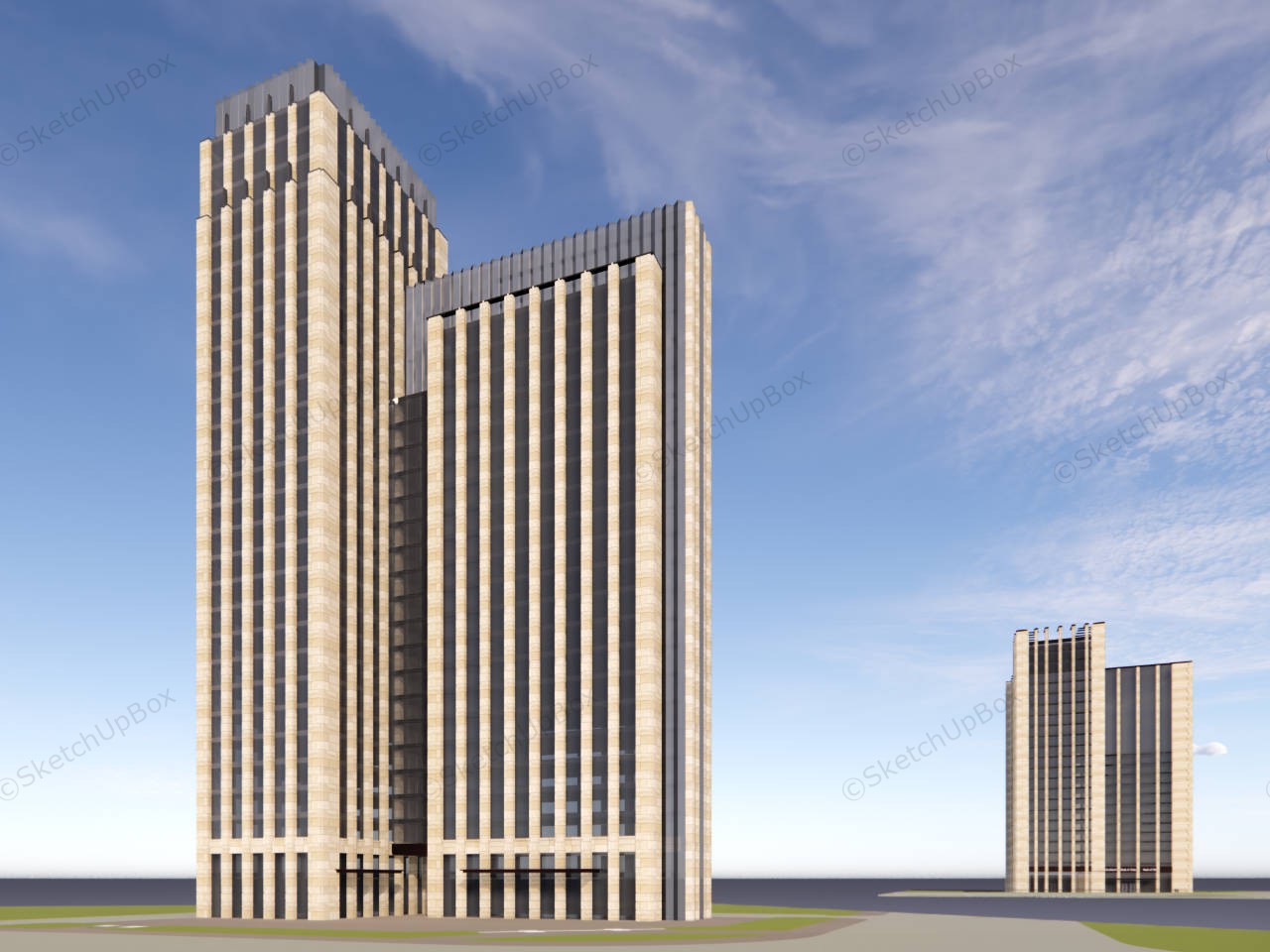 Office Tower Design Concept sketchup model preview - SketchupBox