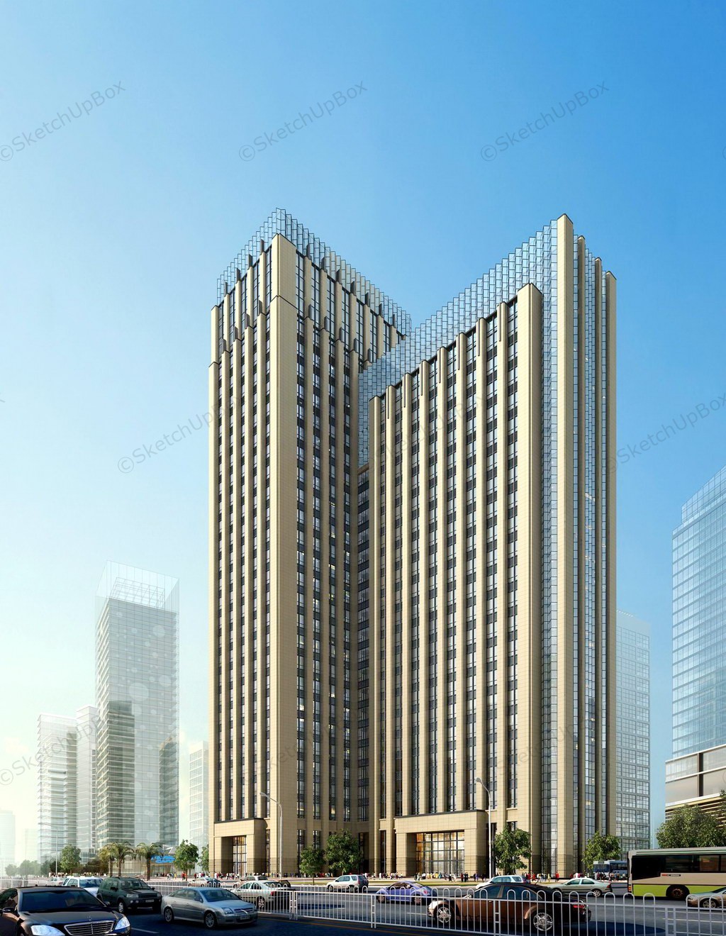 Office Tower Design Concept sketchup model preview - SketchupBox