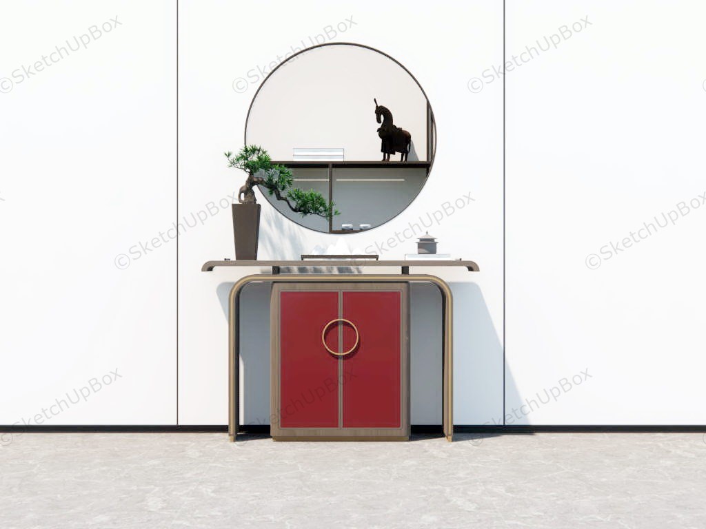 Chinese Style Entryway Console Table Idea sketchup model preview - SketchupBox