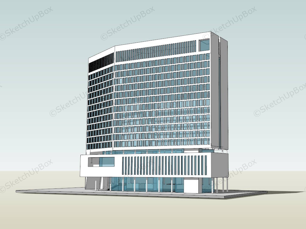 Hospital Architecture Exterior Design sketchup model preview - SketchupBox
