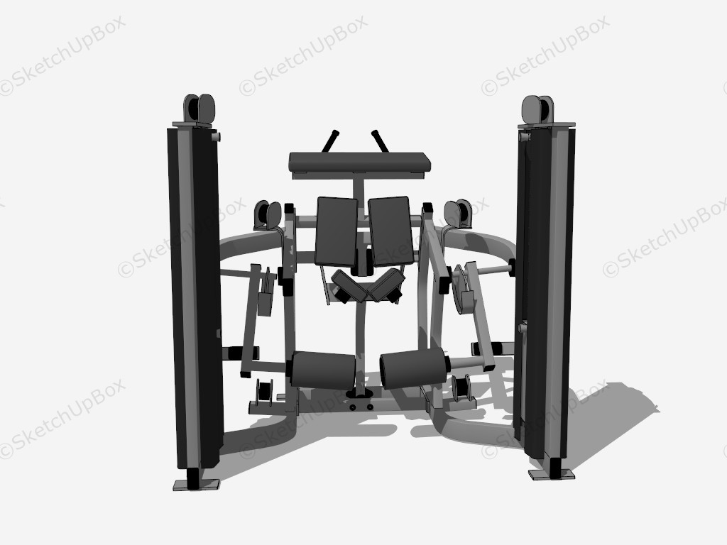 Kneeling Leg Curl Machine sketchup model preview - SketchupBox