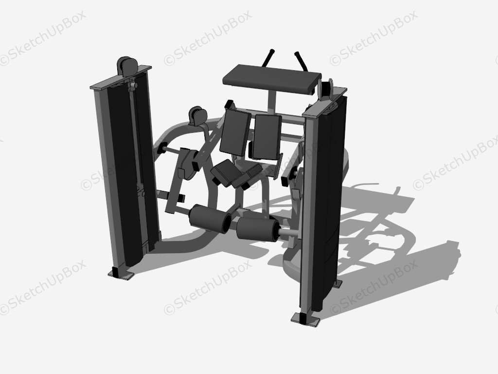 Kneeling Leg Curl Machine sketchup model preview - SketchupBox