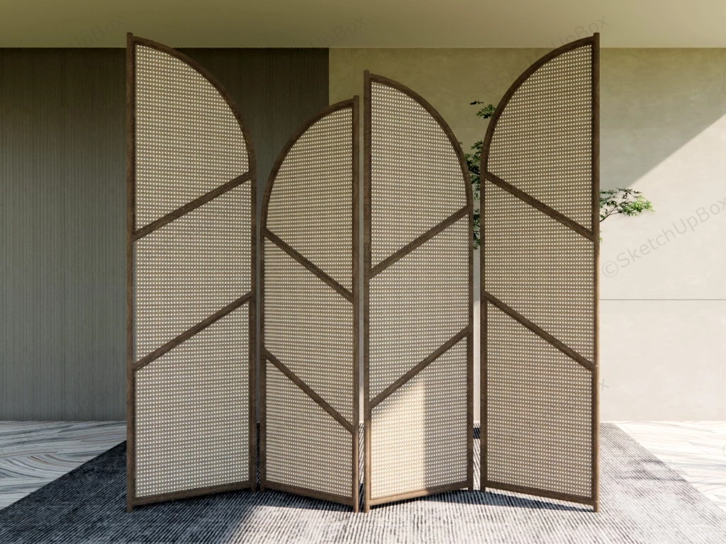 Rattan And Wood Room Dividers Design sketchup model preview - SketchupBox
