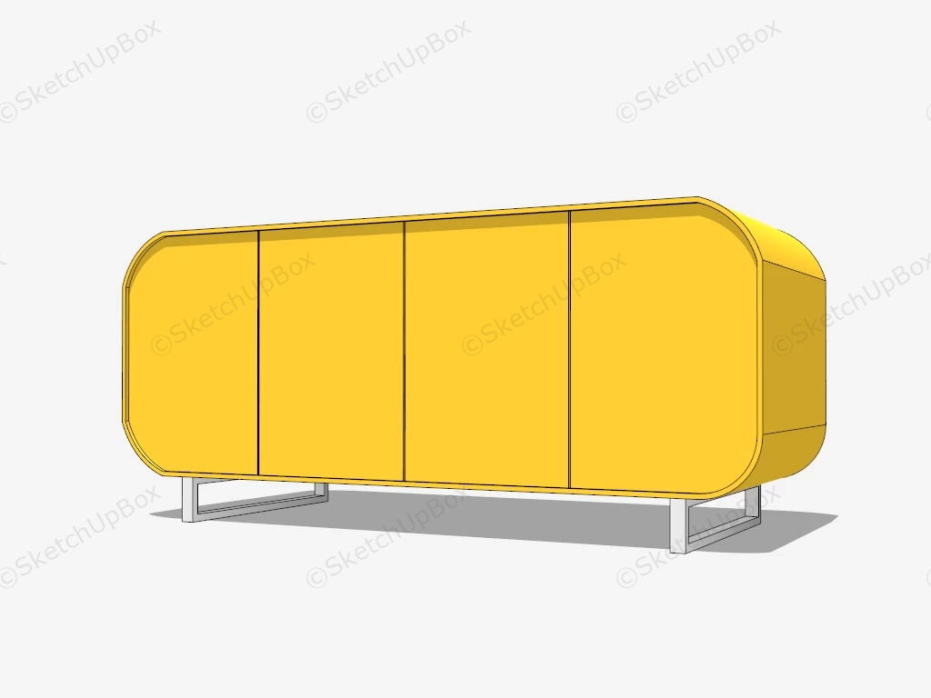 Yellow TV Stand sketchup model preview - SketchupBox