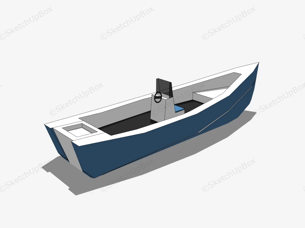 Blue Moto Boat sketchup model preview - SketchupBox