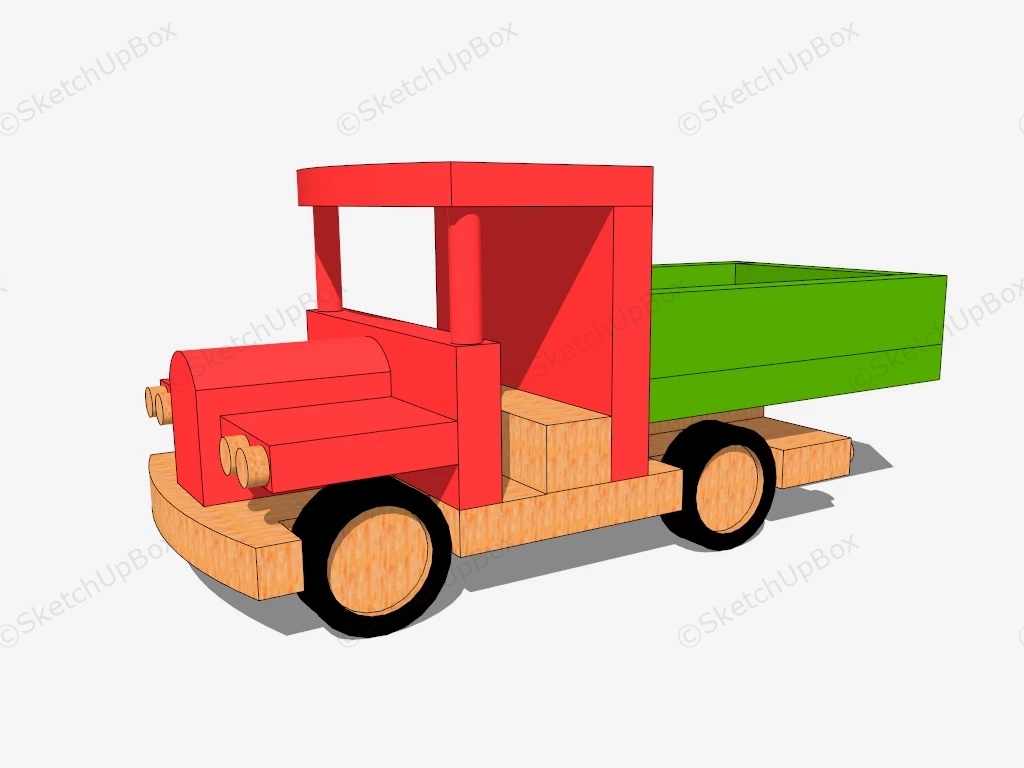Wooden Toy Truck sketchup model preview - SketchupBox