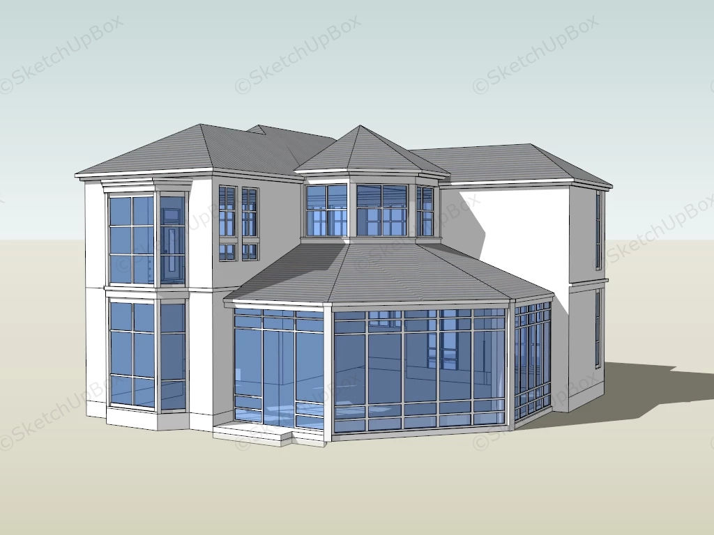 House With Sunroom sketchup model preview - SketchupBox