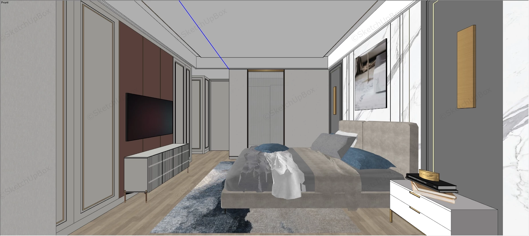 2 Bedroom Apartment Interior Design sketchup model preview - SketchupBox