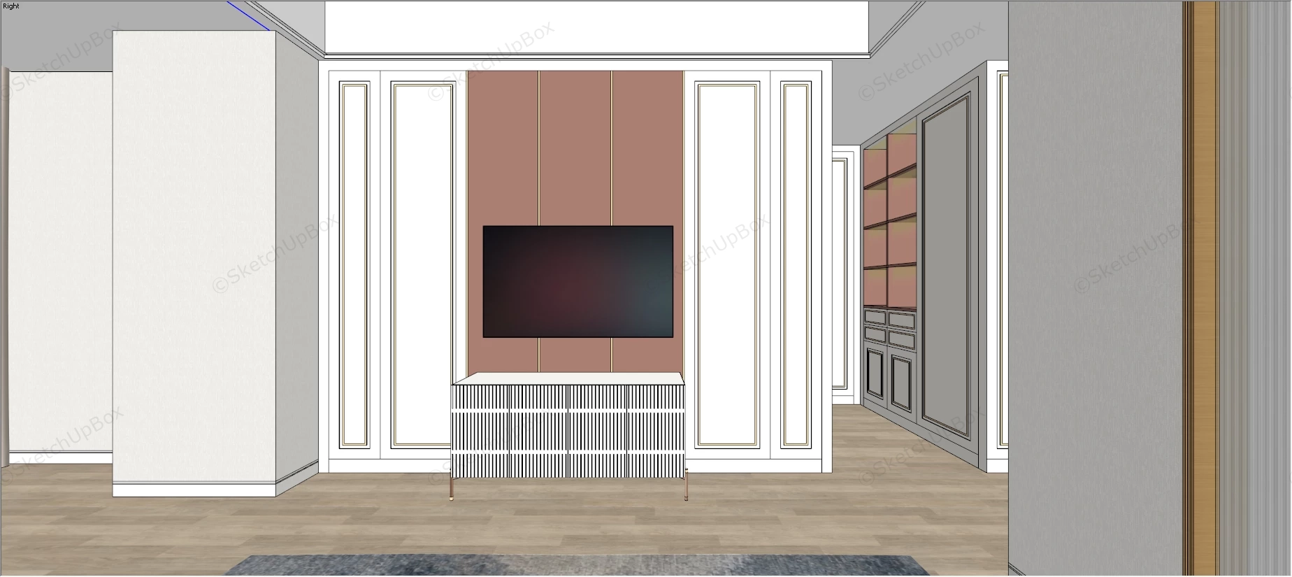 2 Bedroom Apartment Interior Design sketchup model preview - SketchupBox