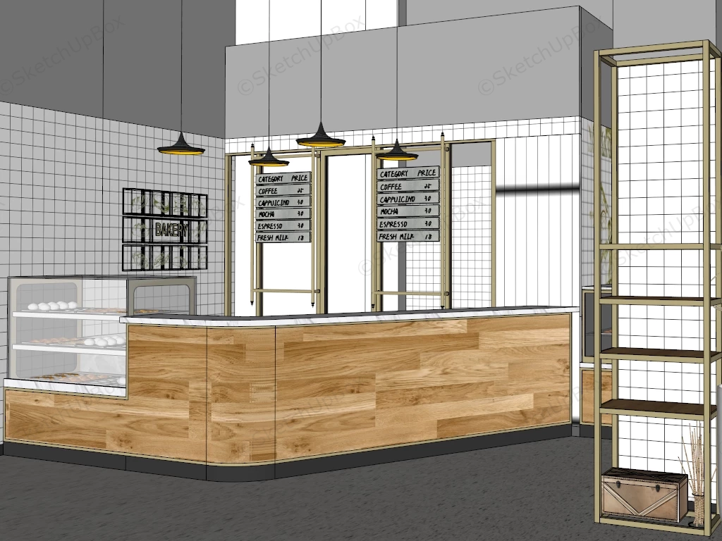 Bakery Shop Interior Design sketchup model preview - SketchupBox