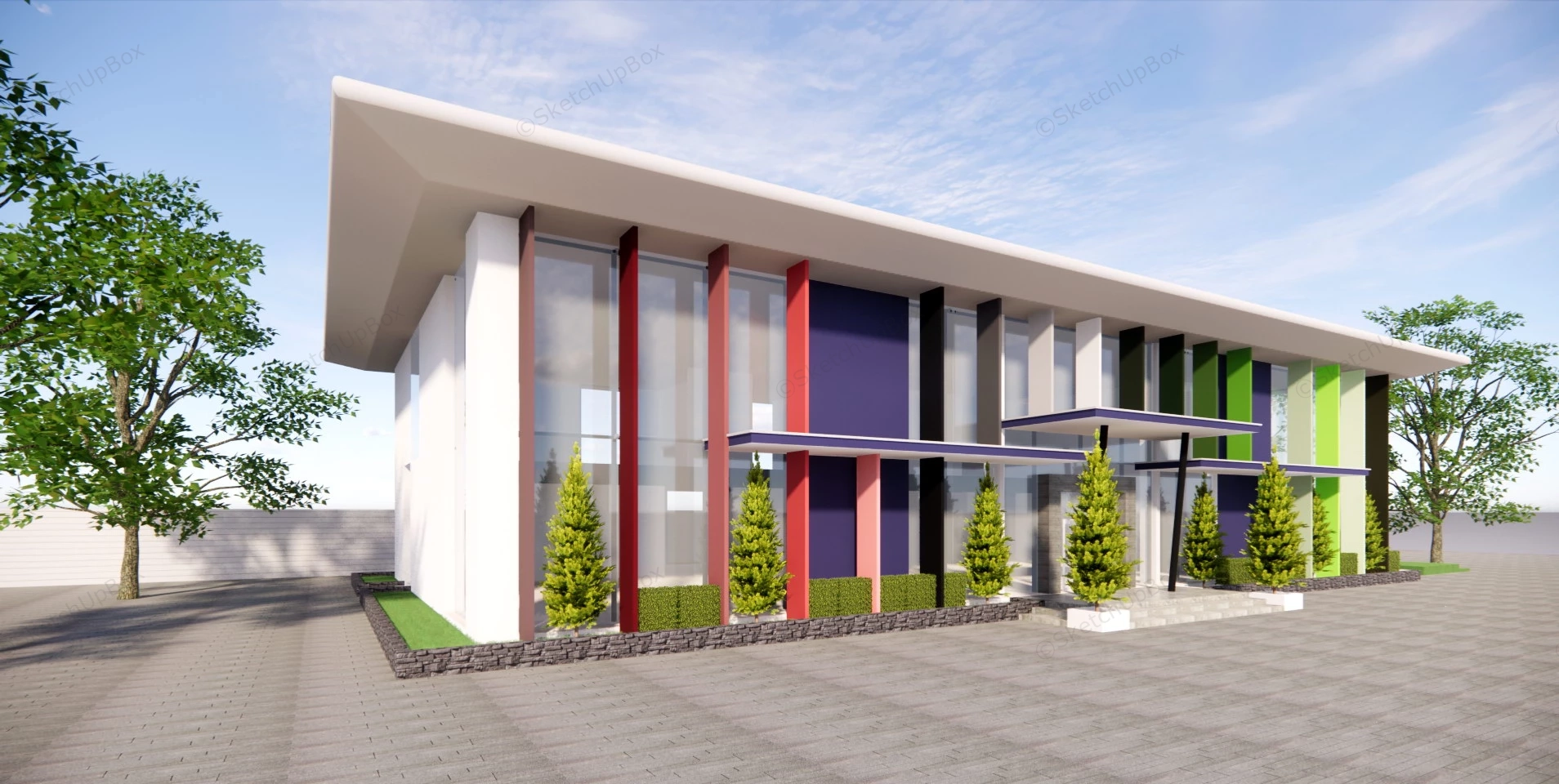 Art Museum Building sketchup model preview - SketchupBox