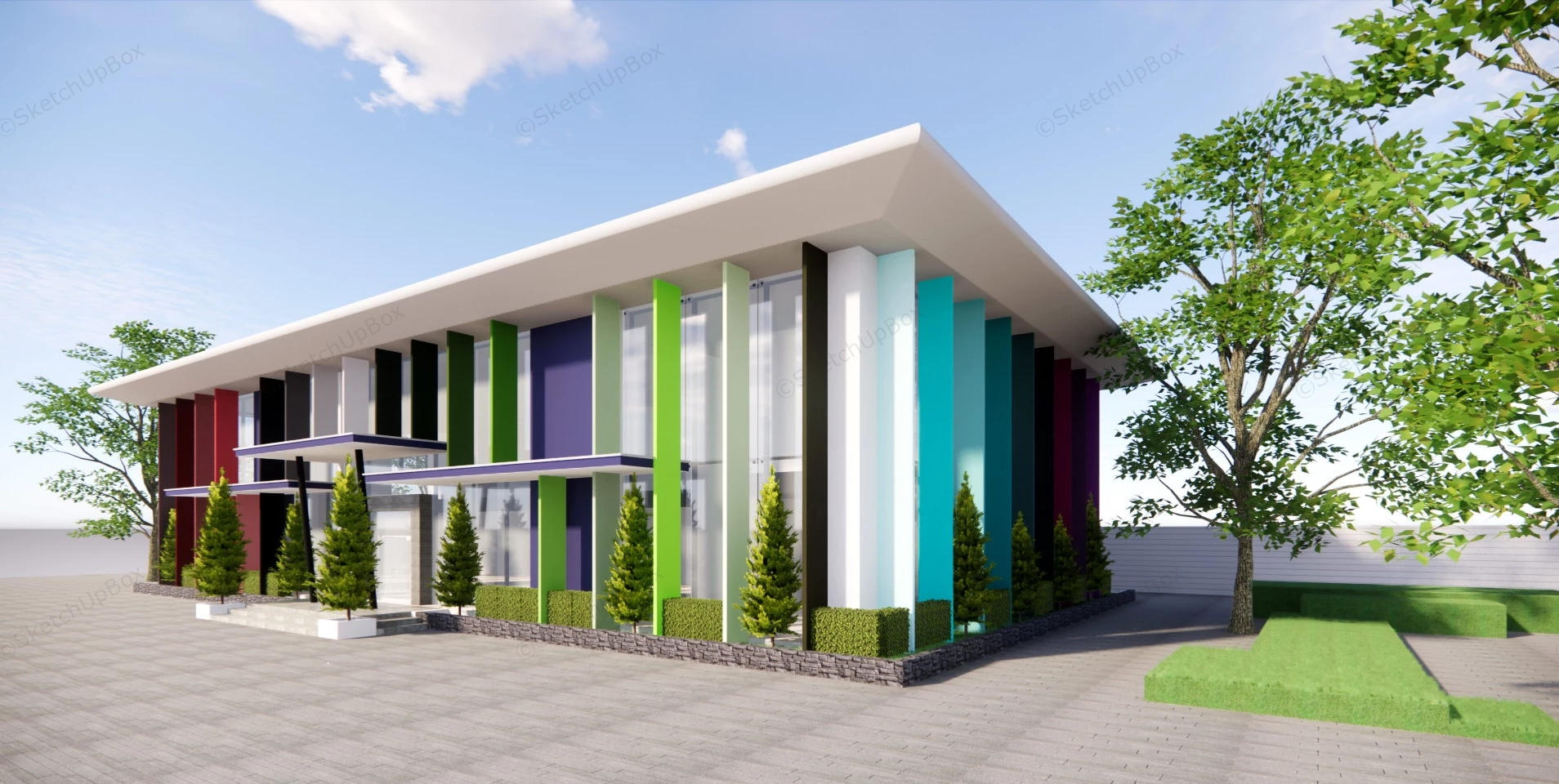 Art Museum Building sketchup model preview - SketchupBox