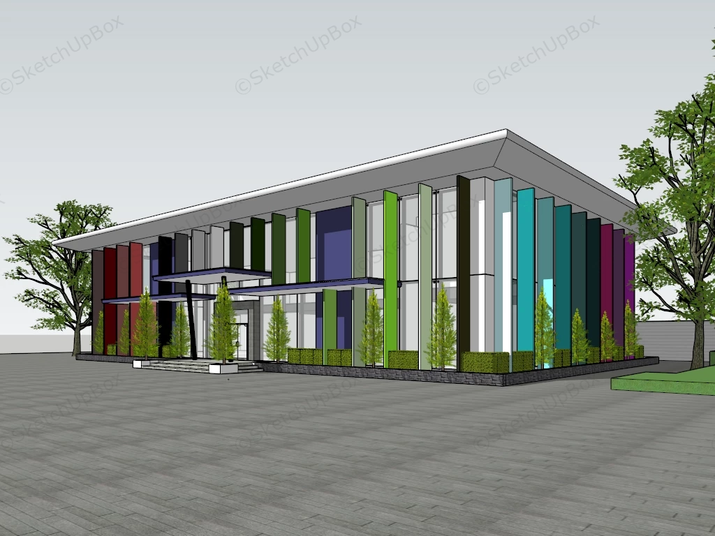 Art Museum Building sketchup model preview - SketchupBox