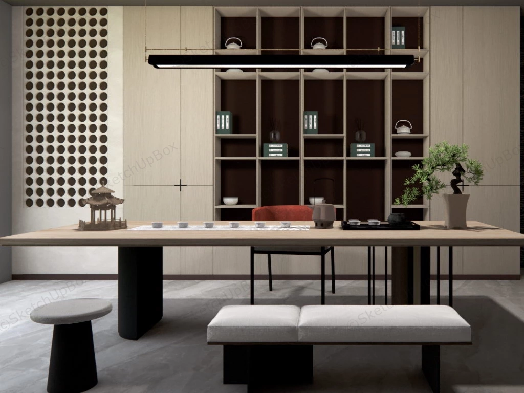 Elegant Tea Room Design sketchup model preview - SketchupBox