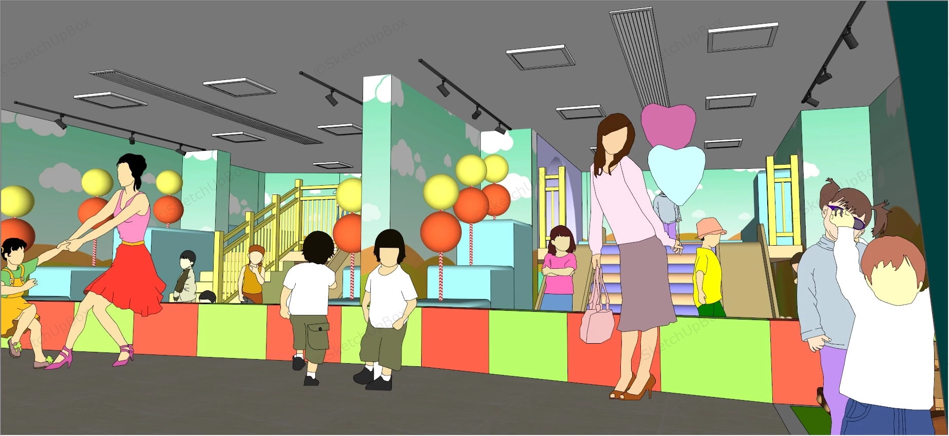 Indoor Playground For Kids sketchup model preview - SketchupBox